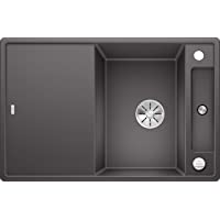 Blanco 523184 Axia III 45 S S Silgranit Puradur Incluye cristal tabla de cortar reversible- Roca Gris
